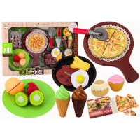 Zestaw Fast Food Owoce Stek Lody Akcesoria Pizza Frytki 26 ele.