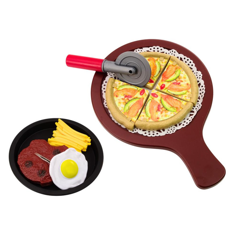 Zestaw Fast Food Owoce Stek Lody Akcesoria Pizza Frytki 26 ele.