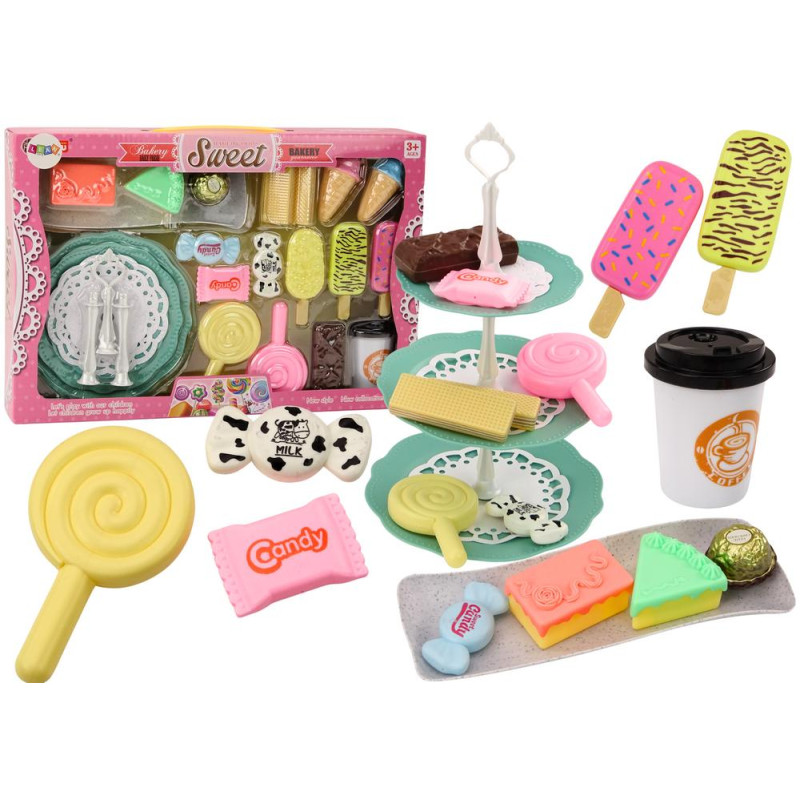 Cukiernia Kawiarnia Zestaw Słodycze Figurki Kawa Ciasto 25 ele.