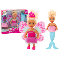 Mini Laleczka 2w1 Syrenka Wróżka Ogon Skrzydła