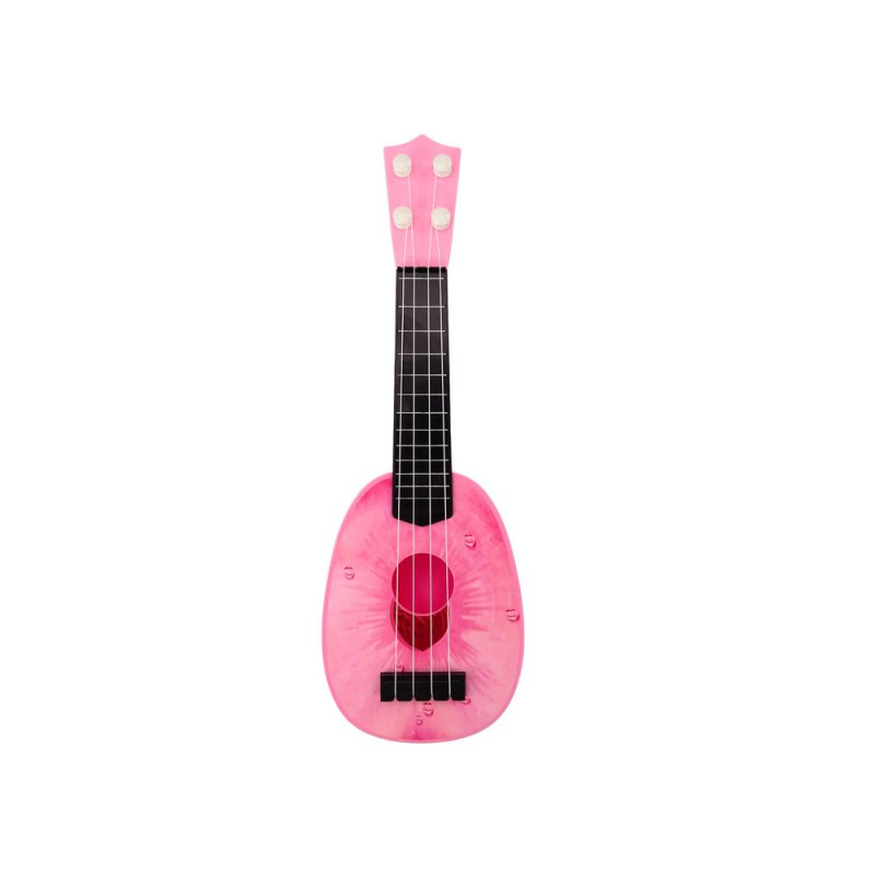 Ukulele Dla Dzieci Mini Gitara 4 Struny Motyw Brzoskwini Gitarka Różowa 15″