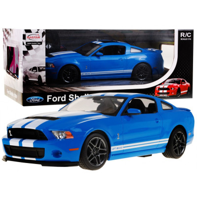 Ford Shelby Mustang GT500 niebieski RASTAR model 1:14 Zdalnie sterowane auto + pilot