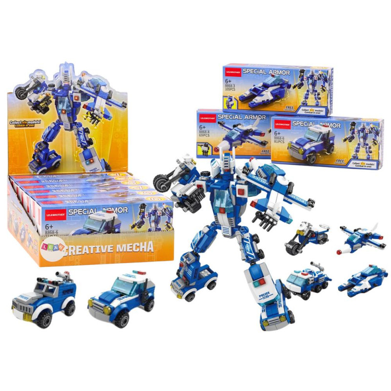 Wozy Policyjne Motor Łódź Samolot Policja Klocki Konstrukcyjne MIX