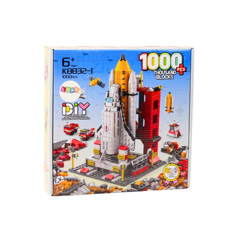 Klocki Konstrukcyjne Rakieta Kosmiczna 6w1 Kosmos Pojazdy 1000 ele.