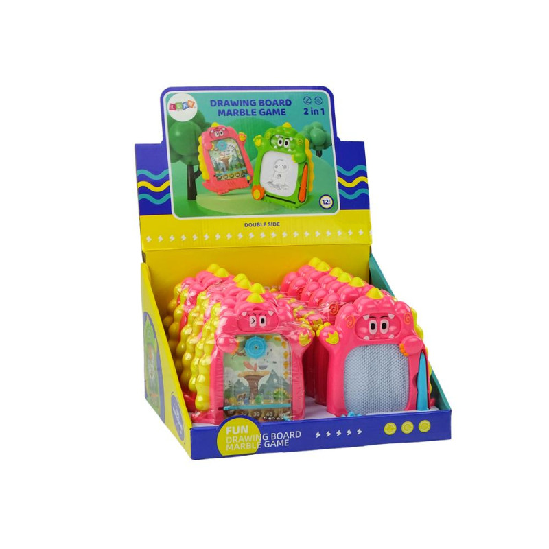 Tablica Do Rysowania Gra Kieszonkowa 2w1 Dinozaur Różowy