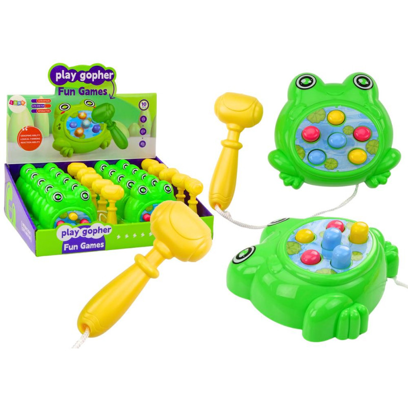 Mini Gra Wac A Mole Żabka Młotek Na Sznurku Zielona