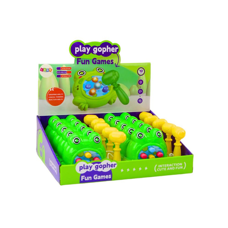 Mini Gra Wac A Mole Żabka Młotek Na Sznurku Zielona