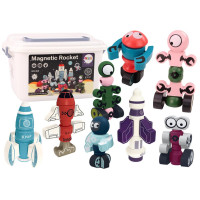 Klocki Magnetyczne Kosmos Rakieta Zestaw 56 ele. Magnetic Rocket Mix