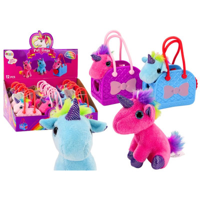 Pluszowy Jednorożec W Gumowej Torebce Kolorowa Grzywa 3 Rodzaje