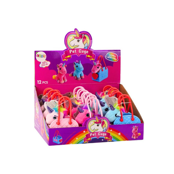 Pluszowy Jednorożec W Gumowej Torebce Kolorowa Grzywa 3 Rodzaje