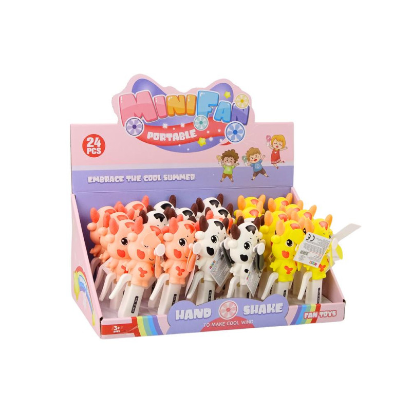 Wiatrak Ręczny Krówka Mini Wiatraczek Dla Dzieci 3 Kolory