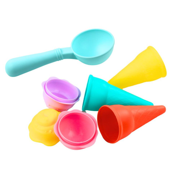 Zestaw Do Piasku Lody Wiaderko Łopatka Różowe 6 ele.