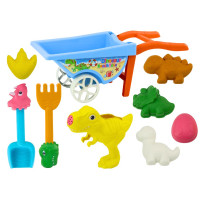 Zestaw Zabawek Do Piasku Toczka Sześć Foremek Konewka Dinozaury