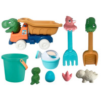 Zestaw Zabawek Do Piasku Wywrotka Wiaderko Foremki Dinozaury