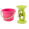Zestaw Zabawek Do Piasku Wiaderko Młynek Sitko foremki Pastelowy