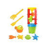 Zestaw Zabawek Do Piasku Duży Młynek Wiaderko Foremki Kolorowy