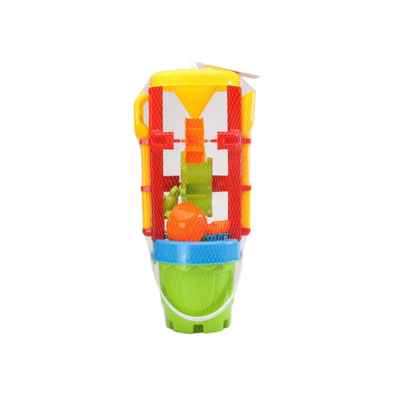 Zestaw Zabawek Do Piasku Duży Młynek Wiaderko Foremki Kolorowy