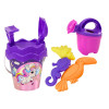 Zestaw Do Piasku Wiaderko Łopatka Grabki Konewka Jednorożec Fioletowy