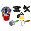 Zestaw Do Piasku Piracki Wiaderko Konewka Sitko Zestaw 6 ele.