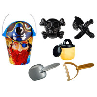 Zestaw Do Piasku Piracki Wiaderko Konewka Sitko Zestaw 6 ele.