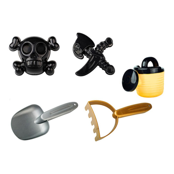 Zestaw Do Piasku Piracki Wiaderko Konewka Sitko Zestaw 6 ele.