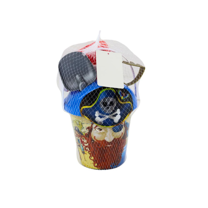 Zestaw Do Piasku Piracki Wiaderko Konewka Sitko Zestaw 6 ele.