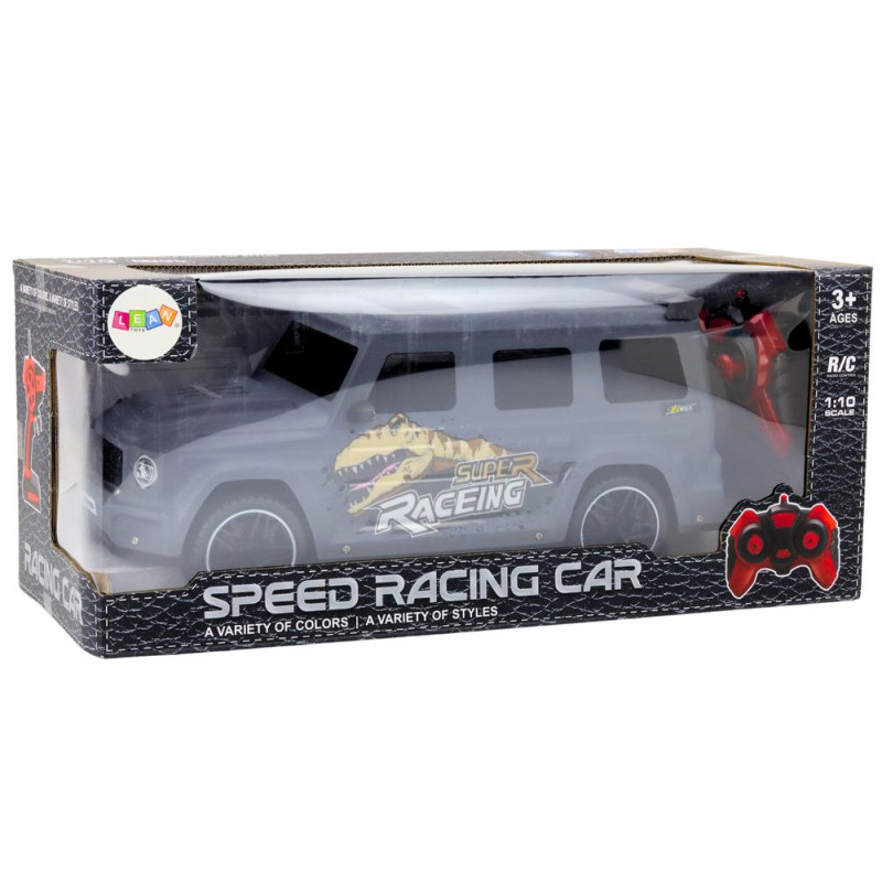 Auto Zdalnie Sterowane RC z Dinozaurem w Skali 1:10 Szare
