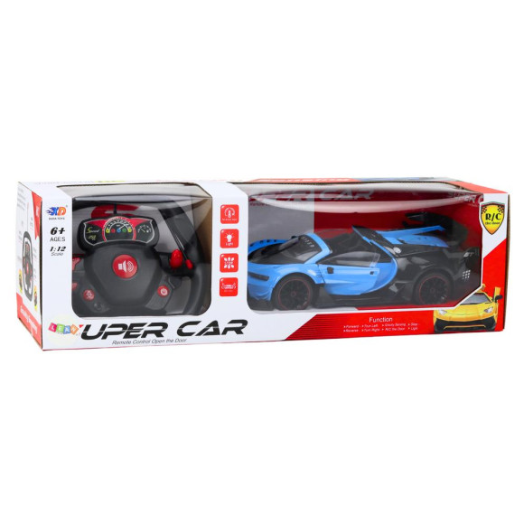 Samochód Sportowy Zdalnie Sterowany RC 1:12 Otwierane Drzwi Niebieski