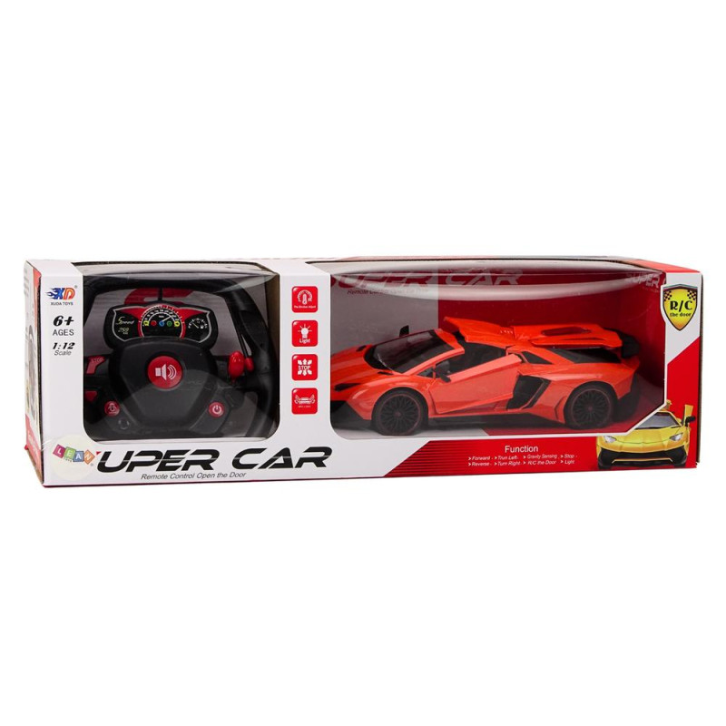 Samochód Sportowy Zdalnie Sterowany RC 1:12 Otwierane Drzwi Pomarańczowy