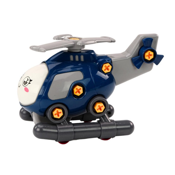 Helikopter Kreskówkowy Do Skręcania DIY Niebieski Helikopter Kreskówkowy Do Skręcania DIY Niebieski