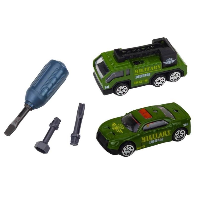 Czołg Pojazd Wojskowy DIY Do Rozkręcania Niebieski Dźwięki Zestaw Resoraki