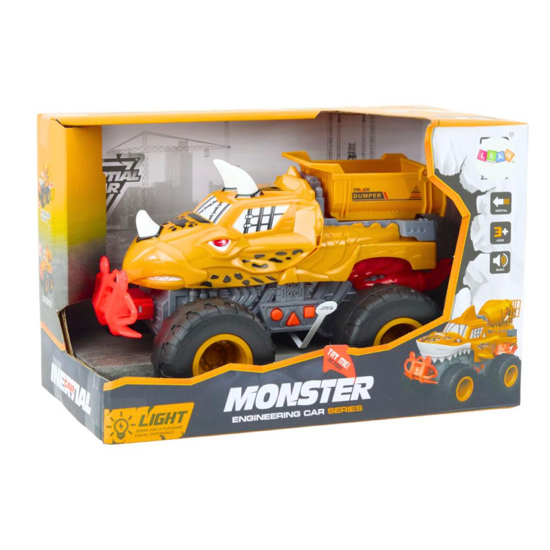 Autko Terenowe Dinozaur Napęd Frykcyjny Wywrotka Pomarańczowe