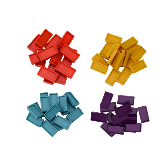 Autko Czerwony Dinozaur na Baterie Układające Kolorowe Domino 4 Kolory Klocków