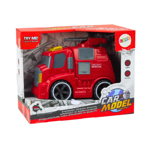Straż Pożarna Wóz Strażacki Armatka Dźwięki Światła Napęd Czerwony