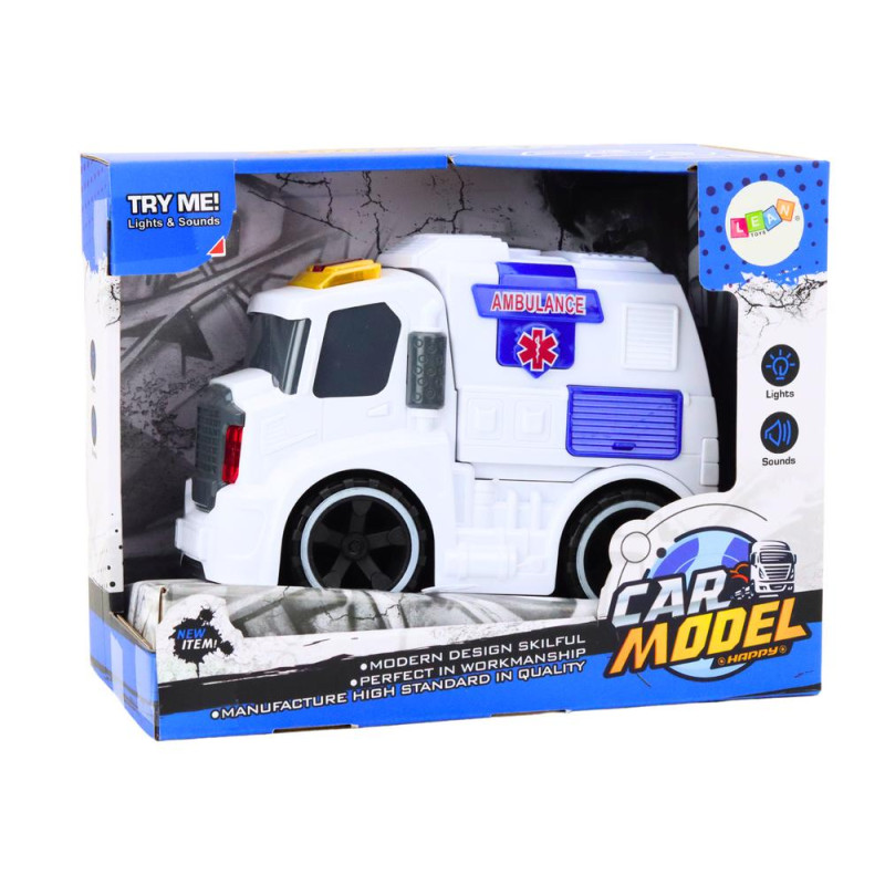 Ambulans Karetka Dźwięki Światła Napęd Auto Samochód Pogotowia Biały