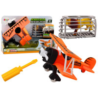 Samolot Awionetka Transport Zwierząt Klatka Lew Rozkręcany Pomarańczowy