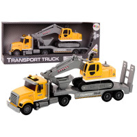 Ciężarówka Lora Koparka Gąsienicowa Światłą Dźwięki Napęd Żółty