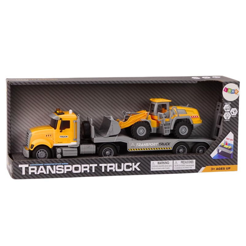 Ciężarówka Lora Koparka Światła Dźwięki Napęd Żółty