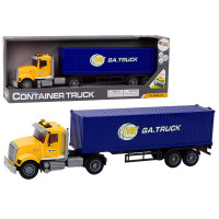 Ciężarówka Tir Naczepa Kontener Światła Dźwięki Napęd Żółta