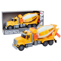 Ciężarówka Żółta Betoniarka Z Napędem Frykcyjnym Efekty Świetlne i Dźwiękowe