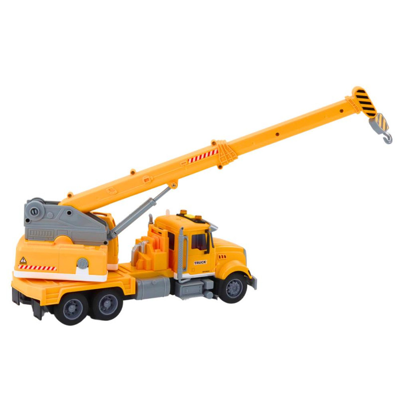 Ciężarówka Żółty Dźwig Z Napędem Frykcyjnym Efekty Świetlne i Dźwiękowe