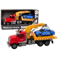 Ciężarówka Laweta Z Dźwigiem Na Auto Światła Dźwięki Napęd Czerwona