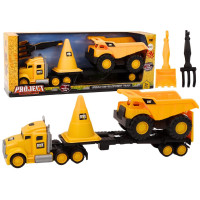 Zestaw Maszyn Budowlanych Ciężarówka Wywrotka Ruchome Żółty