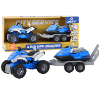 Quad z Przyczepą do przewozu Łodzi oraz Skuterem Wodnym