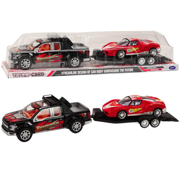 Auto Pickup Z Lawetą Naczepą Auto Sportowe Terenowe Zestaw