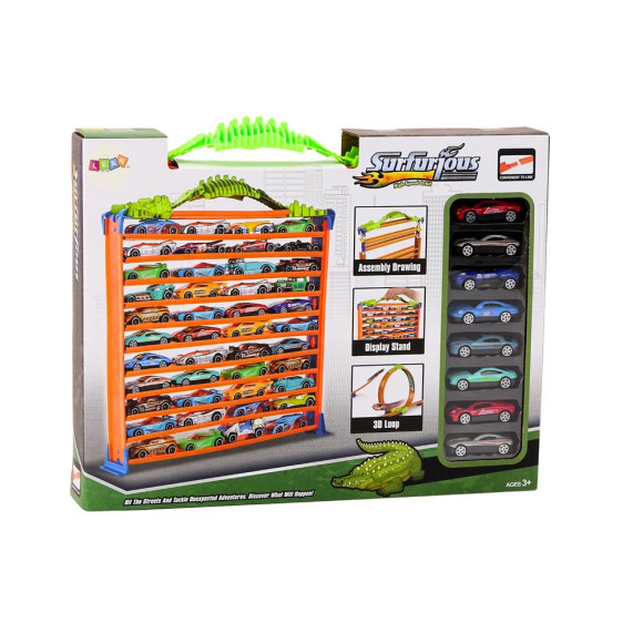 Tor Samochodowy Parking 2w1 Garaż Resoraki Pętla 360* Zestaw