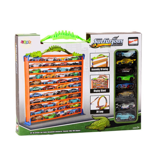 Garaż Parking Tor Samochodowy 2w1  Resoraki Pętla 360* Zestaw