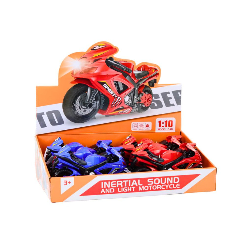 Motocykl Sportowy Napęd Frykcyjny Światło i Dźwięk 2 Kolory