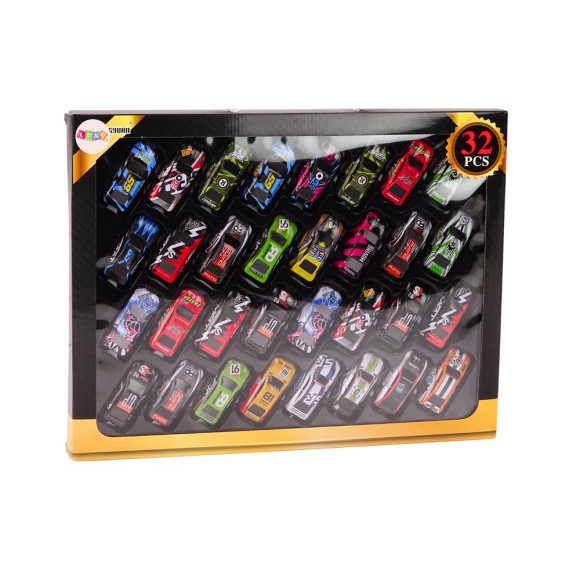 Zestaw Resoraków Autka Samochody Z Napędem Kolorowe 32 Sztuki