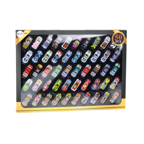 Zestaw Resoraków Autka Samochody Z Napędem Kolorowe 50 Sztuk